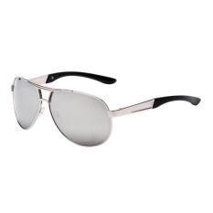 Man Classic Merek Besar Chic Drive Warna-warni Katak Cermin Sunglasses (Silver)-Intl