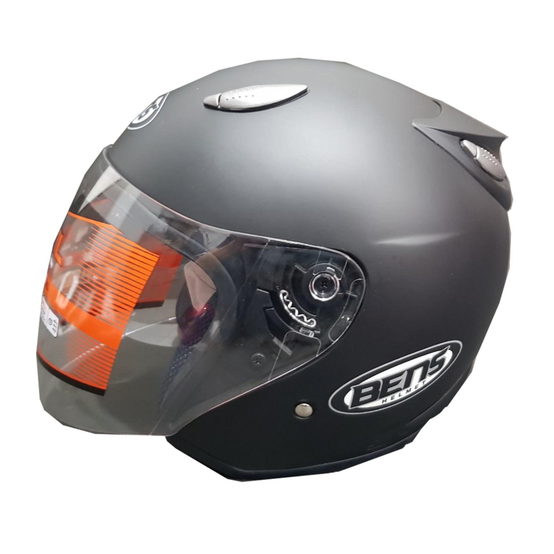 Marcase Helm Dewasa Bens Half face - Hitam Doff