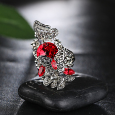 Masuknya orang Korea Fashion Style perempuan berlian kristal kupu-kupu batu permata cincin cincin