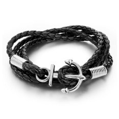 Pria Jangkar Gelang Kulit Antik De Ancora Tali Gelang Remaja Punk Rock