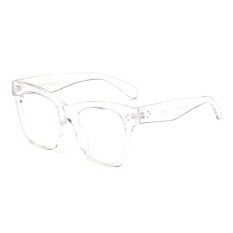 Pria dan Wanita Baru Retro Cat's Eye Tren Kacamata Kotak Sunglasses-Transparan Bingkai Transparan-Intl