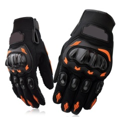 Pria Jari Penuh Adjustable Motor Riding Bersepeda Sarung Tangan Riding Pelindung Kolam Olahraga Berburu Shooting Mengemudi Mendaki Gunung Kebugaran Sarung Tangan Orange Ukuran L-Intl