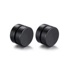 Pria Stainless Steel Magnetic Clip ON EAR Stud Tanpa Tindik Palsu Ear Tunnel 6/8/10/12 MM-Intl