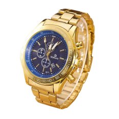 Pria Baja Anti Karat Jam Analog QUARTZ Gerakan Jam Tangan Biru
