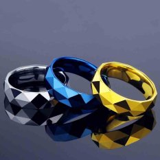 Pria Cadangan Batubara Berbentuk Berlian Cool Cincin Bagus Sebagai Hadiah Fashion Perhiasan untuk Pria (Biru) -Intl