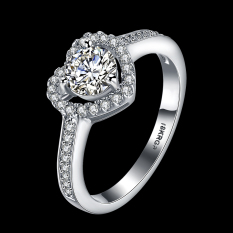 Mengkilap Pemborosan Mewah Penuh Berlian 925 Sterling Perak Cincin Nikah