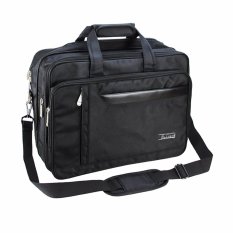 Pria Classic Carry-all Business Briefcase Shoulder Messenger Laptop Bag Expandable Tas untuk 15.6 16 Inch Komputer Macbook Pro MacBook Air Ultrabooks Travel Satchel Hitam-Intl