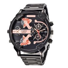 Mode untuk Pria Jam Tangan Mewah Baja Anti Karat Olahraga Kuarsa Analog Pria Wristwatchblack-Intl