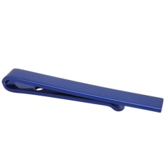 Mens Stainless Steel Perak Nada Sederhana Dasi Bar Jepitan Clamp Pin 4 Cm Biru-Intl