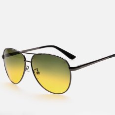 Mens Sunglasses Siang dan Malam Mengemudi Kacamata Polarized Sunglassesmetal Frame Berjemur Kacamata untuk Pria Vintage Polaroid Lensa Brand (Warna: C0)-Intl