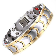 Gelang Terapi Magnetik Warna Emas dan Silver
