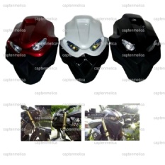 Merah - Headlamp Batok Kedok Streetfighter Monster Street Fighter Topeng Tengkorak Lampu Depan Bohlam Sen Sein New Mega Pro Old Cb150R Old CB150 Byson FI Xabre Old Vixion New Megapro