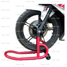 Merah - Aksesoris Motor Paddock Depan Standar Standard Motor Cbr 150 R R15 MT25 Ninja Satria RR 150 250 Smash Phulsar 200 Vixion Byson Tiger Revo Megapro Scorpio Z Supra Fit Xabre Z250 KTM RC 250 RX King Berdiri Diri Stand Pad Dock Padok Pedok Assesoris