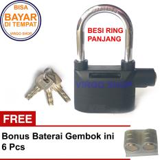 Merk Kinbar Gembok Alarm Besar Tipe Ring Panjang Super Kuat - Bonus Bateray Cadangan 6 Pcs
