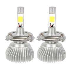 MHS 2 Pcs Tongkol Chip Mobil Lampu LED H4 4400Lm 12 V 6000 K Mobil Headlampfog Konversi Cahaya Lampu C6 Series -Intl
