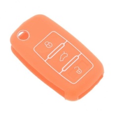MHS Silicone Key Fob 3 Tombol Case Cover Kulit untuk VW Magotaneos Golf Orange-Intl
