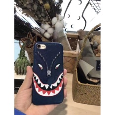 MHStore Iphone7/7 Plus Ponsel Shell Zipper Sharkmouth 6 S Penutup Pelindung Kulit (Warna: Biru/Ukuran: Iphone6/6 S)-Intl