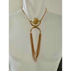 Milea batu gold kalung wanita choker aksesoris hijab pw60