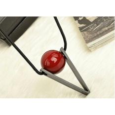 Milea Kalung bola merah choker wanita aksesoris hijab Pw55