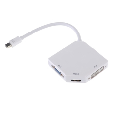 Mini DisplayPort Thunderbolt For DVI VGA HDMI 3-In-1 Kabel Konverter Adaptor For Notebook Apple Mac Melakukan Pemesanan MacBook Pro MacBook Air Mac Mini Permukaan PRO 1 2 3 Putih