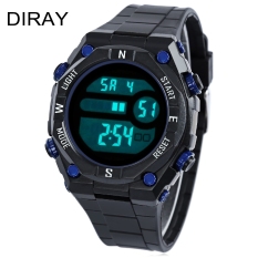 Mobil Kecil DIRAY DR-307g Digital LED Anak Tanggal Hari Tampilan Alarm 50 M Tahan Air Jam Tangan Olahraga Biru (Warna: Biru)-Intl