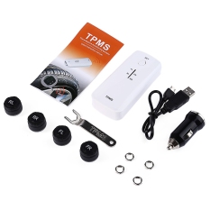 Mobil Kecil TPE11 TPMS Bluetooth 4.0 Tekanan Ban Monitor Eksternal Sensor Putih (Warna: Putih)-Intl