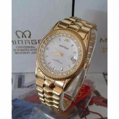 Mirage Date - Jam Tangan Wanita - Stainless Steel - MR725L-DS White Gold