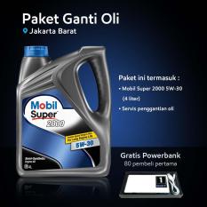 Mobil Super™ 2000 5W-30 (4 liter) Paket Ganti Oli (Jakarta Barat)