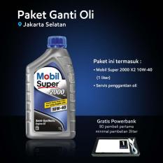 Mobil Super™ 2000 X2 10W-40 (1 liter) Paket Ganti Oli (Jakarta Selatan)