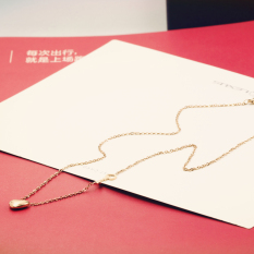 Jepang Korea baja titanium berlapis mawar emas fasion Kunci kalung klavikula perempuan minimalis Aku mencintaimu berbentuk hati Kalung Untuk Pacar upacara