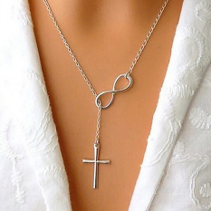 Mode Kalung Berbentuk Salib Delapan Gadis Sederhana Pernyataan Perhiasan Wanita Kalung Kerah