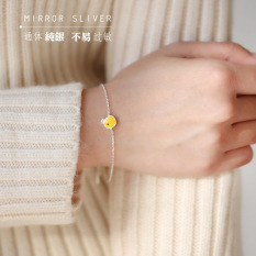 Model Korea S925 Bening Ayam Kuning Kecil Sterling Perak Kalung Klavikula Gelang Kalung