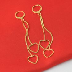 Modis Anak Perempuan Kuningan Berlapisan Emas Endapan Emas Rumbai Anting Mutiara Rantai Anting Mutiara Rantai