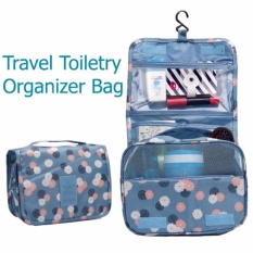 Montana Cotton Candy Tas Travel Penyimpan Toiletries Travel Toiletry Bag Cosmetics Make Up Organizer Motif Bunga - Biru