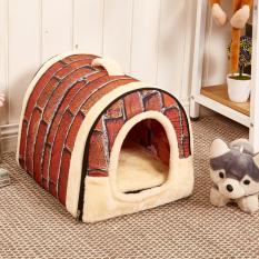Moonar PET Lembut Tempat Tidur Anjing Yang Hangat Rumah Kandang Dicuci Bantal Tikar Bantalan (Bata-M)