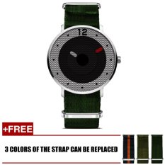 Moozoo SINOBI Merek Round Dial Unik Mesh Watch Window Dua Pointer Desain Fashion Nylon Band 2017 Baru Kasual Fashion Pria Watch MZLUA8 (Warna: Seperti Gambar Pertama)-Intl
