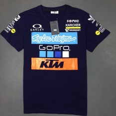 Sepeda Motor Katun Leher Bulat Bernapas Lengan Pendek Lengan Pendek Knight Olahraga Luar Ruangan Berkuda Pakaian Pakaian Motor (Warna: biru Tua/Ukuran: S)-Internasional