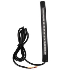 Motor Fleksibel 48LED Rem Lampu Sein Strip License Plate Tail (Hitam)-Intl