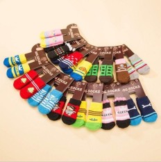 Multi Legenda Berkualitas Tinggi Anti-selip Anak Anjing Cakar Lucu Cakar Pelindung Sepatu Booties Hewan Peliharaan Anjing Kaus Kaki Baru Anti Selip Acak warna Multi Warna-Warna Acak-Internasional