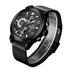 Naviforce 9068 Jam Tangan Pria - Full Black Jarum Silver