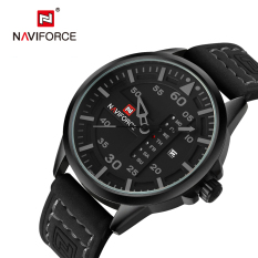 NAVIFORCE Chic Fashion Pria Menonton 3ATM Tahan Air Kualitas Tinggi Kuarsa Analog Jam Tangan dengan Tanggal Tampilan Minggu-Internasional