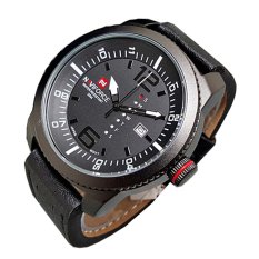 Naviforce Jam Tangan Pria - Leather Strap - NF 9063 NY - Hitam
