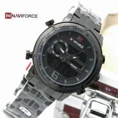 Naviforce ORIGINAL NF9119NY Jam Tangan Pria Dual TIme Tali Rantai