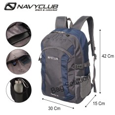 Navy Club New Arrival - Tas Ransel Laptop Kasual HFFJ Backpack Up to 14 inch - 23 Liter - Daypack - Biru Tua