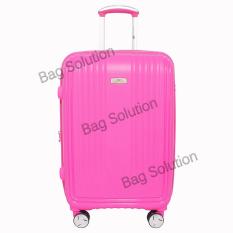 Navy Club Tas Koper Hardcase Fiber PP - 4 Roda Putar Resleting Anti Tusuk - Kunci TSA - 3868 Size 24 Inch - Pink a