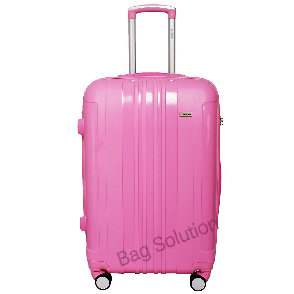 Luminox Tas Koper Hardcase PP - 4 Roda Putar - Kunci TSA GGCA Size 24 Inch - Pink
