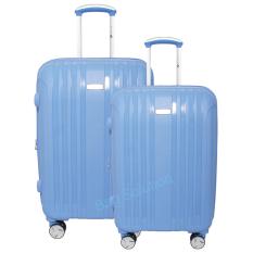 Navy Club Tas Koper Set Koper Hardcase Fiber PP - 4 Roda Putar Resleting Anti Tusuk - Kunci TSA - 3866 Size 20+24 - Inch Biru Muda