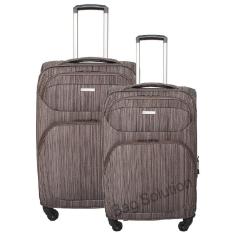 Navy Club Tas Koper Set Koper Softcase Resleting Anti Tusuk - 4 Roda Putar - Kunci TSA CHGA Size 20+24 Inch - Coffee