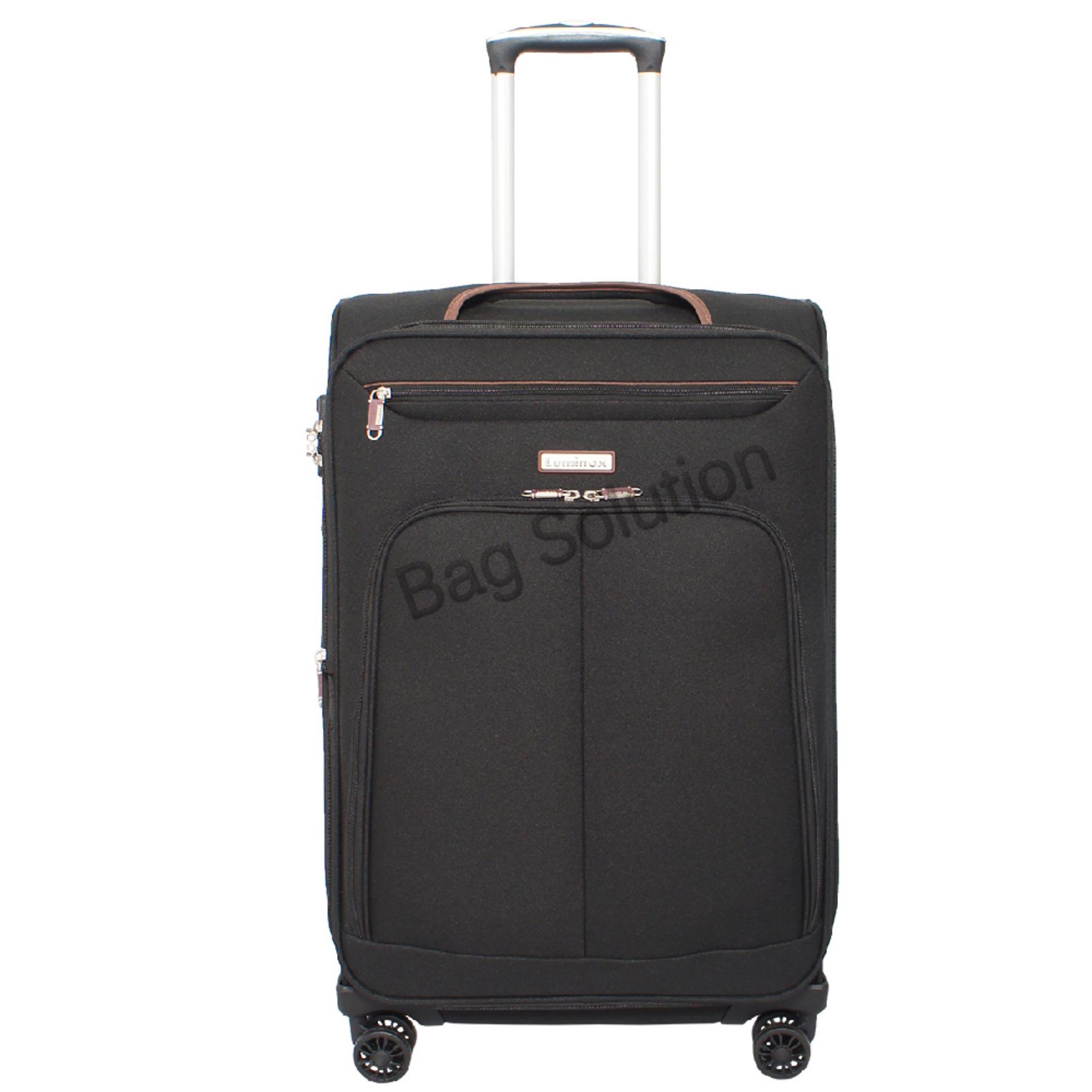Luminox Tas Koper Softcase Resleting Anti Tusuk - 4 Roda Putar - Kunci TSA GGCH Size 28 Inch - Hitam