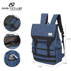 Navy Club New Arrival Tas Ransel Kasual Trendy - Tas Pria Tas Wanita EIBI - Biru